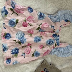 Mud Pie Floral Pink and Blue Dress